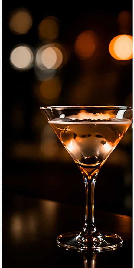 Cocktailglas in eleganter Lounge-Atmosphäre